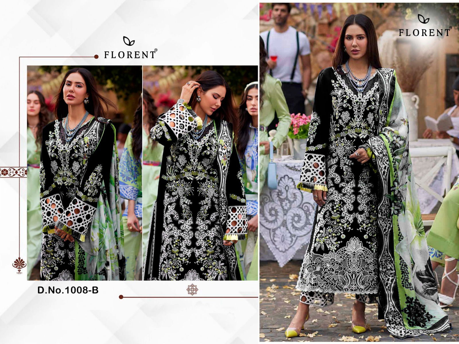 Florent 1008 A And B Rayon Embroidery Pakistani Suits Wholesale Online
